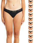 Black Cotton Bikini Panties with Lace Trim - Premium Underwear from Esteez - Just $19.99! Shop now at Esteez