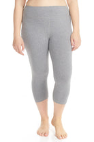 plus size heather grey mid length capri cotton leggings