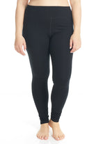 plus size black full length high waisted cotton leggings