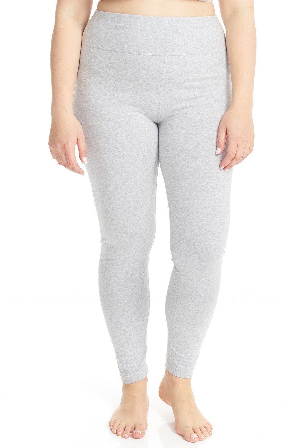 Light Grey Cotton Spandex Full Leggings 27 inseam Light Grey X LARGE