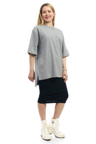 Grey 3/4 Sleeve Cotton Oversized Tunic T-shirt - Premium shirt from Esteez - Just $50! Shop now at Esteez