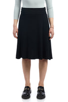 Black Below Knee Length Fold Over Flary A-Line Skirt for Women 'Playa' - Premium skirt from Esteez - Just $40! Shop now at Esteez