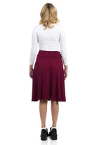 Old Navy inspired below knee length midi foldover flary midi burgundy skirt