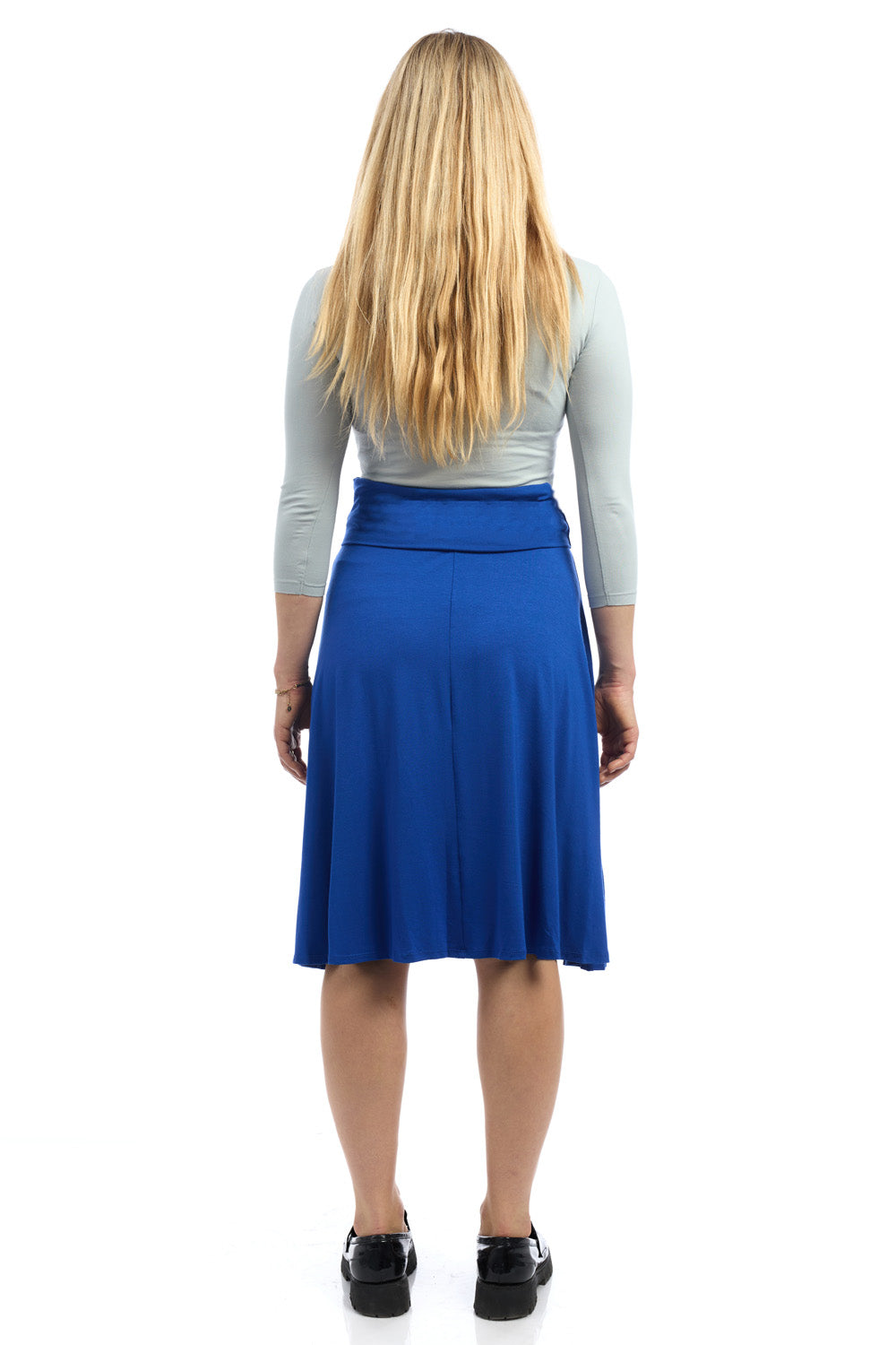 Old Navy inspired foldover flary midi royal blue skirt