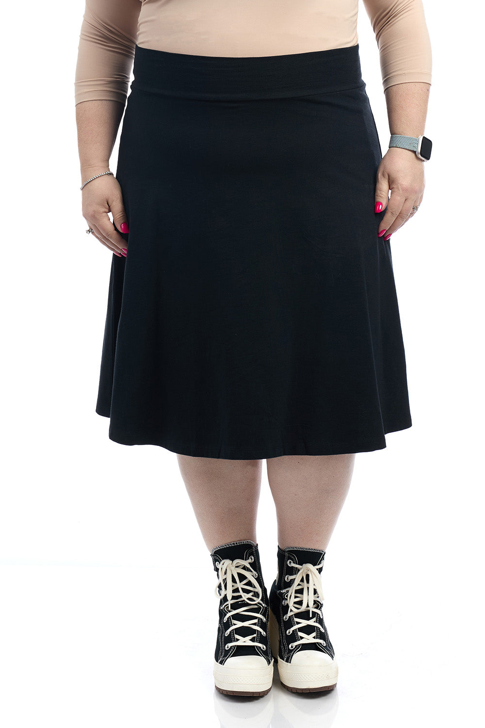 Black skater skirt cotton hotsell