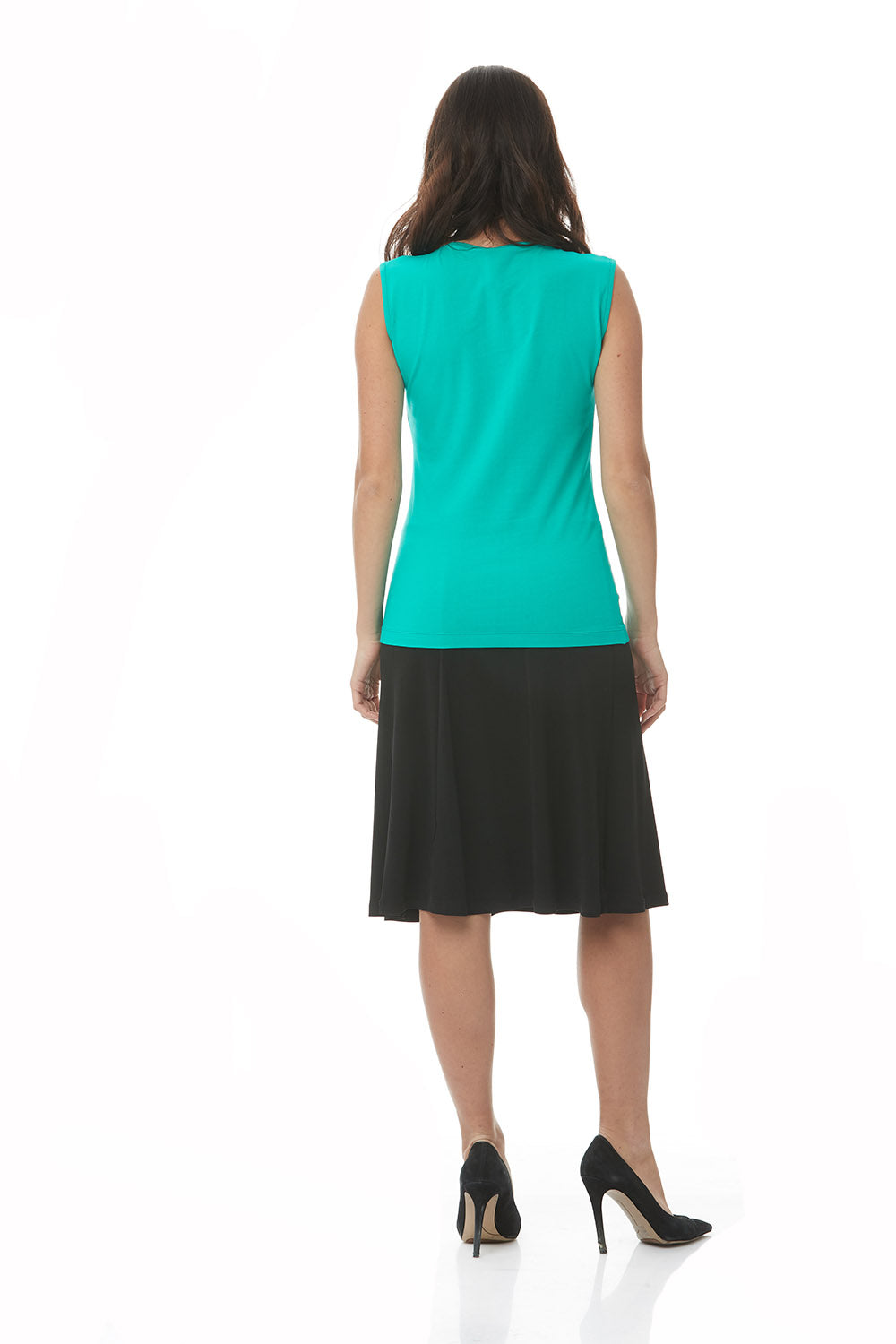 turquoise cotton sleeveless layering tshirt