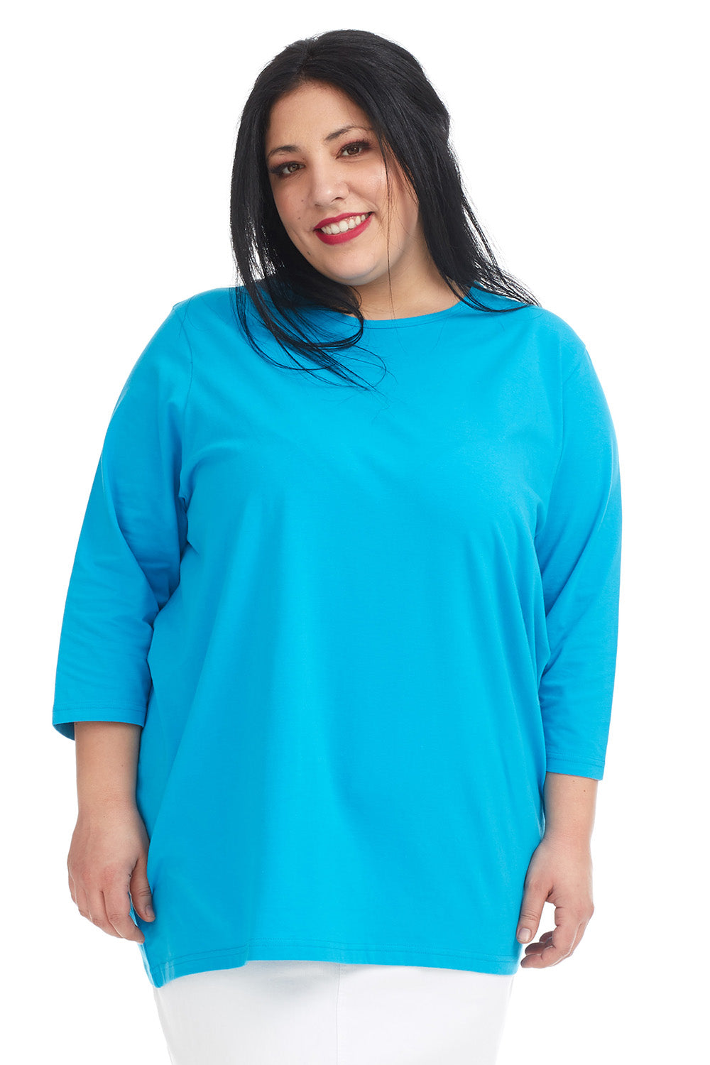 vibrant Blue oversized loose comfortable tee for plus size women