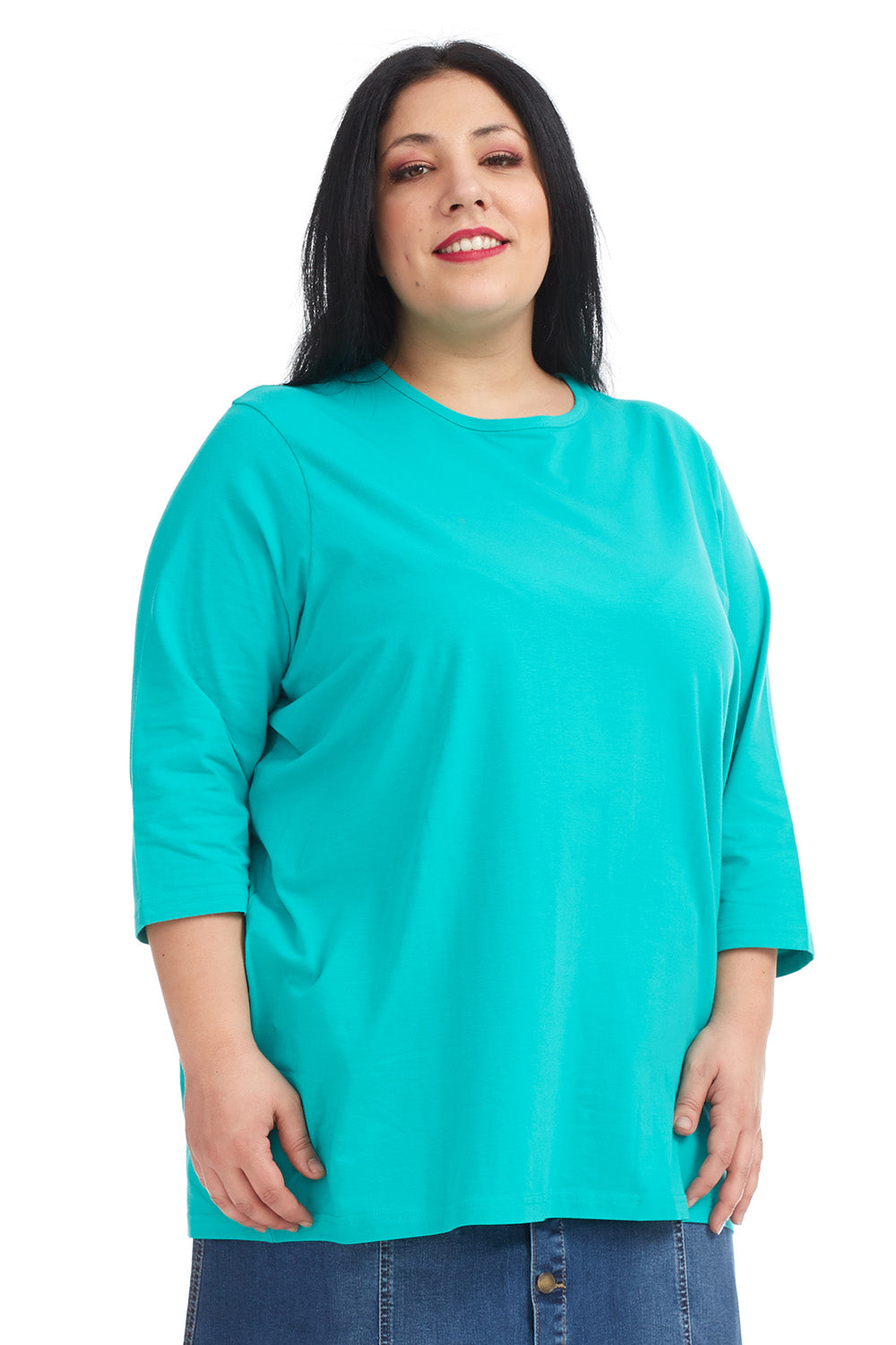Teal oversized loose comfortable plus size tee for women