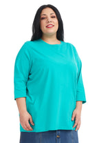 Teal oversized loose comfortable plus size tee for women