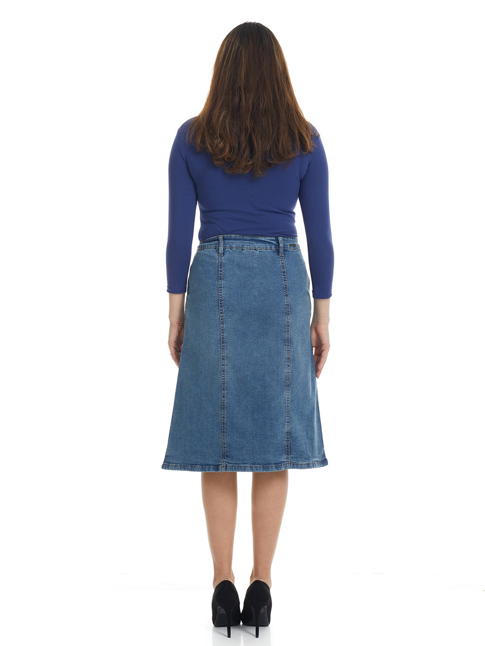 Frayed Hem Fade High Waist Denim Skirt Pocket Elegant A Line - Temu