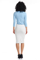heather grey modest basic modest below knee length pencil skirt