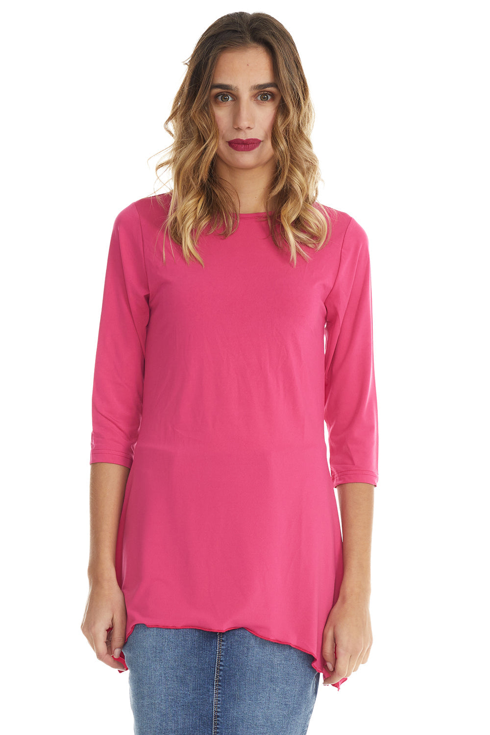 long pink tee for women 