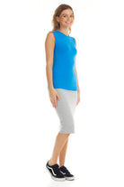 royal blue cotton sleeveless layering shirt