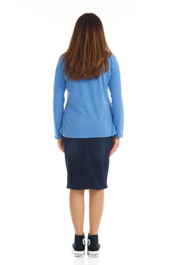 blue loose cotton shirt for women 