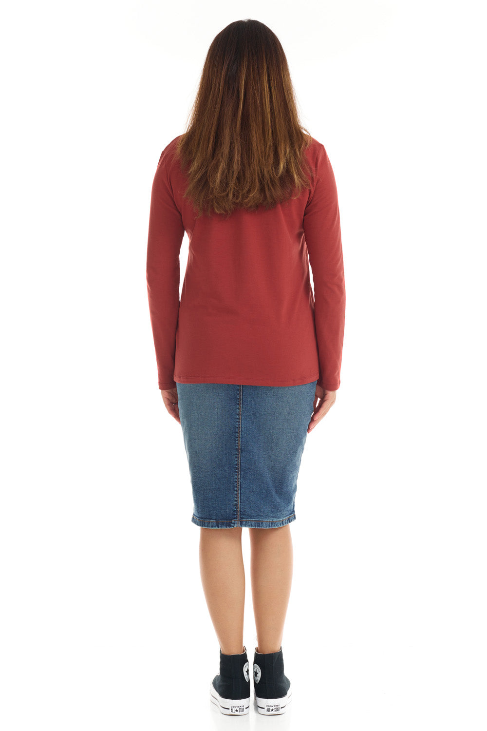 red brown loose cotton shirt for women 