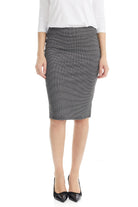 black and white jaquard modest tznius pencil officewear office skirt without slit and without pockets