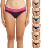 Cotton Bikini Panties with Lace Trim in Assorted Colors