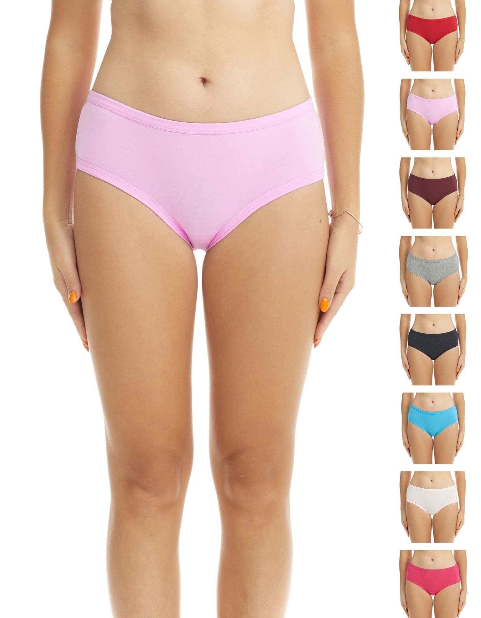 soft cotton mid-rise brief underwear panties for women in assorted colors