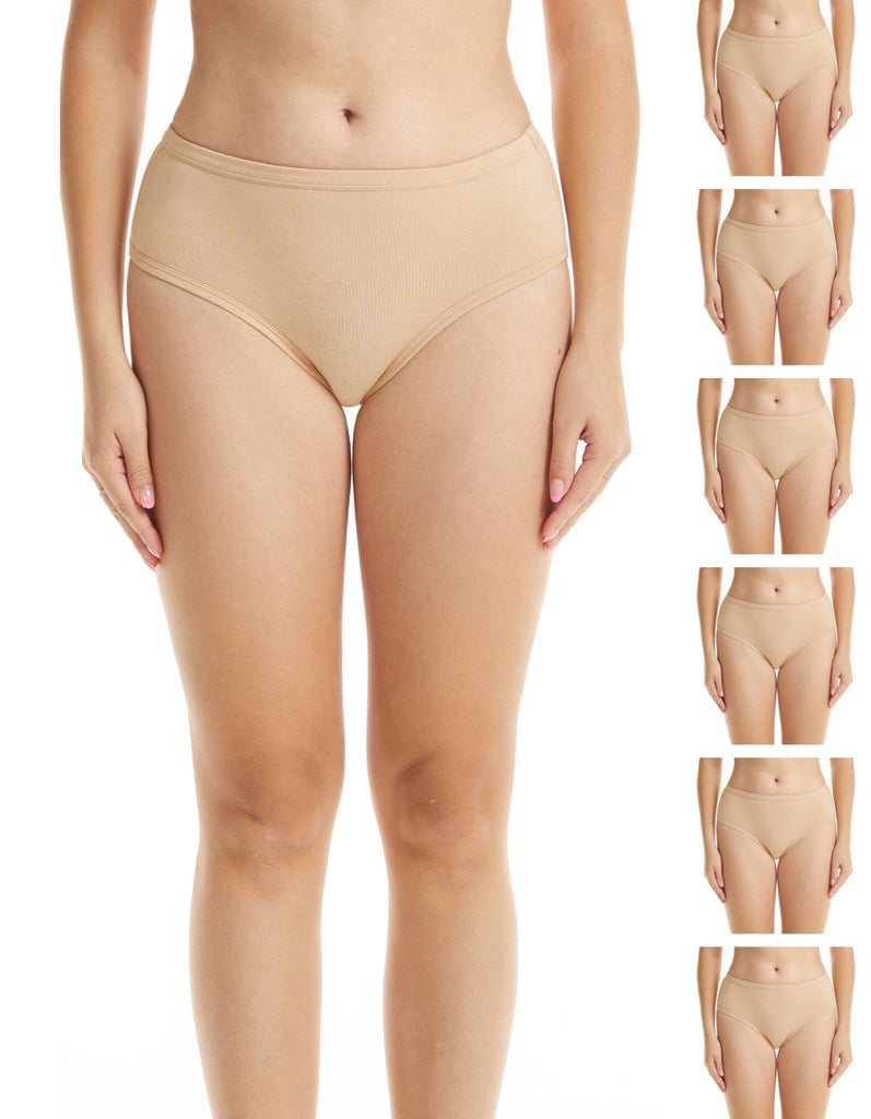 Tan Nude Mid-Rise Cotton Brief Underwear for Women