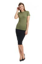 olive green short sleeve cotton t-shirt 
